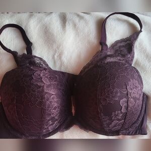 Torrid CURVE Bra 40C Burgundy Wine Lace